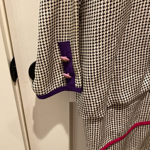 St. Gillian’s Ladies Vintage 100% Silk Dress.  Houndstooth Design.  Size 8. - Picture 4 of 9